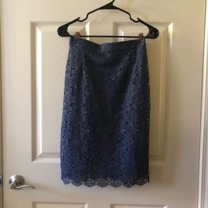 Uniqlo Lace Indigo High-Waisted Skirt